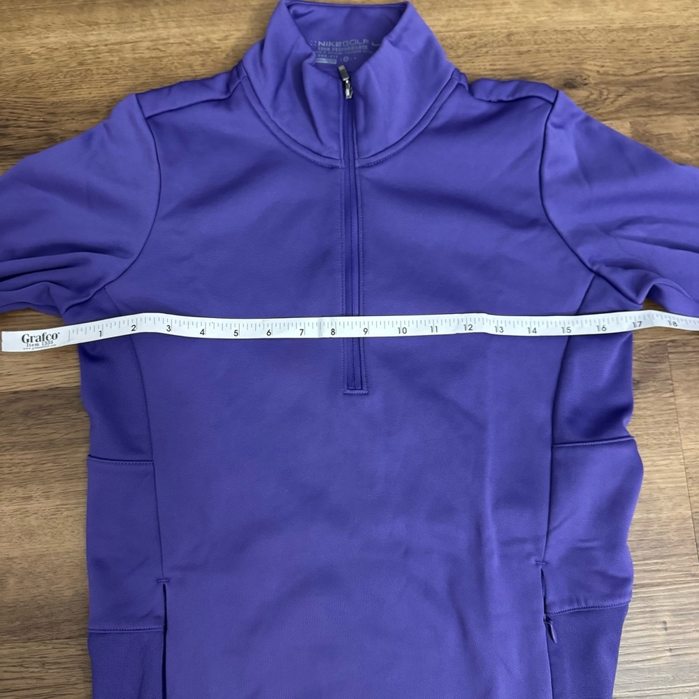 EUC - Nike - Women’s Golf Tour Performance Thermafit Purple Quarter-Zip Pullover - Picture 10 of 10